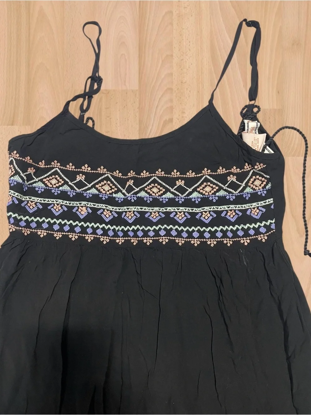 Flying Tomato Black Maxi Dress with Multicolor Embroidery - Picture 3 of 4